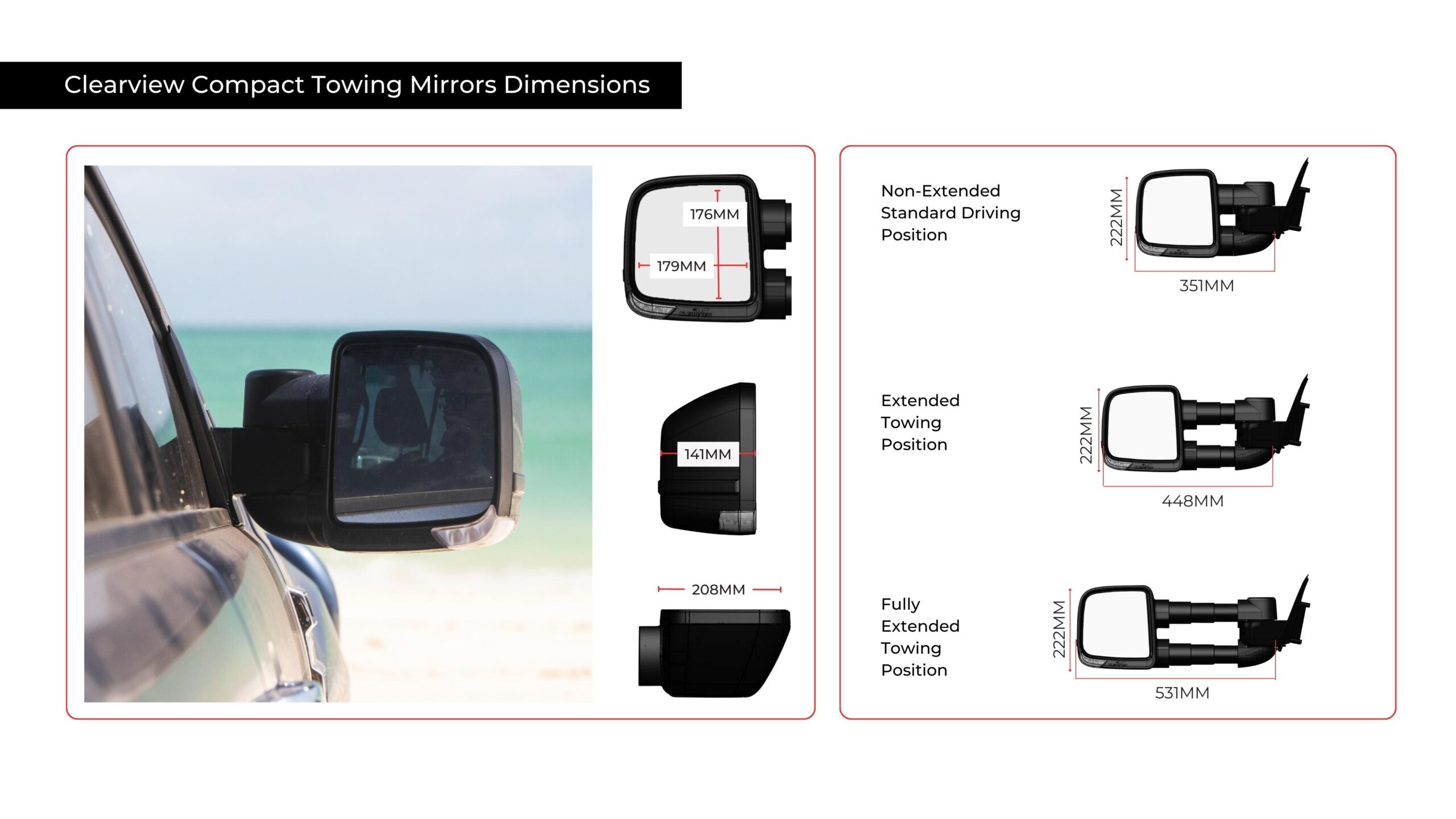 ClearView Towing Mirrors for Volkswagen Amarok 2023 - on - Image 16